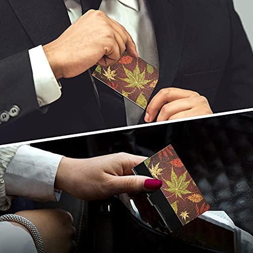 Colorido outono folhas de ação de graças titular de cartões de visita para homens homens titular de cartão de visita com