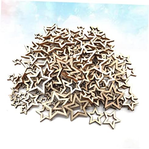 Nolitoy 200pcs peças enfeites de estrela trabalham lascas de madeira peças de estrela Diy Peças de graffiti infantil
