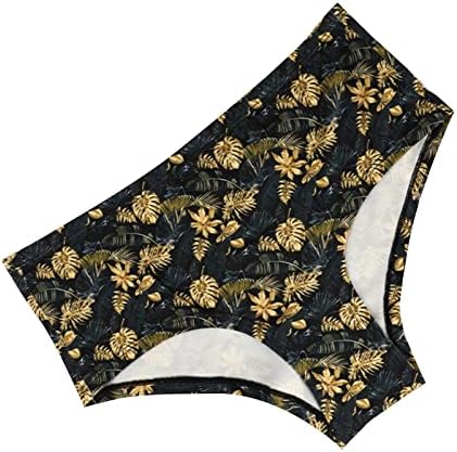 Calcinha sexy de biquíni floral estampado breve roupas íntimas para mulheres com cintura baixa cobertura completa Hipster de