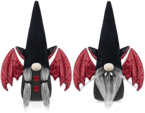 D-Fantix Halloween Gnomos luxuosos com chapéu de bruxa laranja lanterna de abóbora + halloween gnomos luxuos com