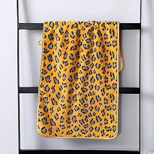Toalha de banho dobrável para impressão de leopardo Cehsg para adultos Microfibra de pano de piloto de cozinha