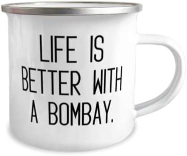 A vida é melhor com um Bombaim. Camper de 12 onças caneca, gato de Bombaim presente de amigos, perfeito para amigos, brinquedos