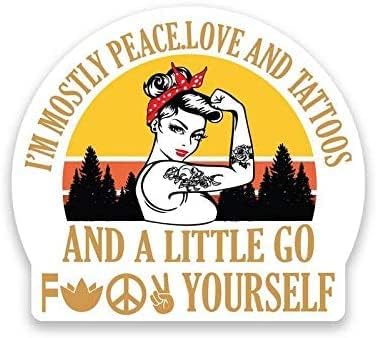 Smart principalmente Peace Love Tattoos e A Little Go F@CK você mesmo adesivo de decalque de vinil - caminhão de carro Van