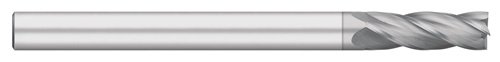 Titan tc97565 moinho de extremidade de carboneto sólido, comprimento extra longo, 4 flauta, extremidade quadrada, hélice