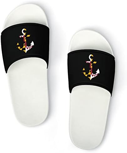 Sandálias de Maryland Anchor House não deslizam chinelos de dedo do pé para massagem Banho
