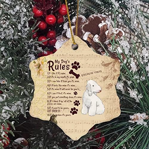 Memorial Pingente Ornamentos de Natal Bedlington Terrier do meu cachorro do meu cachorro Pet Funny for Dog Lovsake Christmas