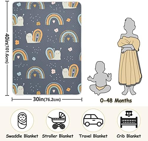 Clante de arremesso de caracóis pequenos de algodão de algodão para bebês, recebendo cobertor, cobertor leve e macio para berço,