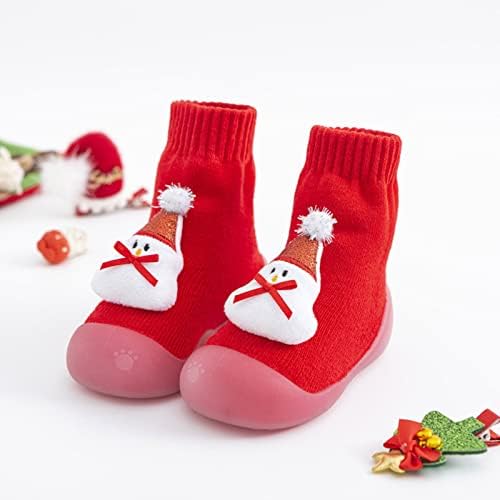 Natal bebê bebê bebê meninos meninas meninas ouvidos de desenho animado meias de piso sapatos de bebê não deslizante