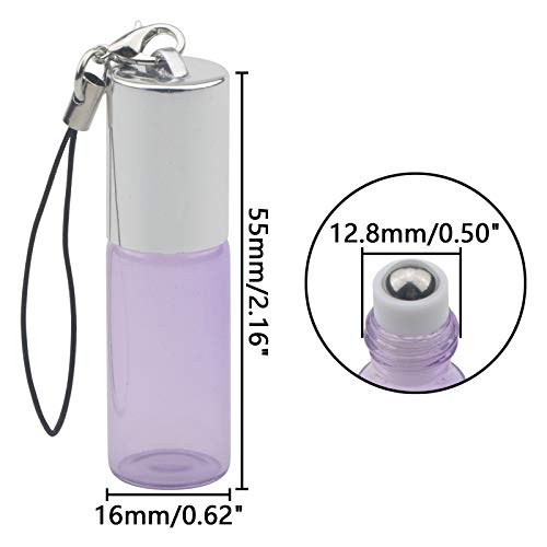 Garrafas de rolagem de vidro newzoll, garrafas de rolos de 5 ml de 10 ml com aberturas de aberturas de aço inoxidável.