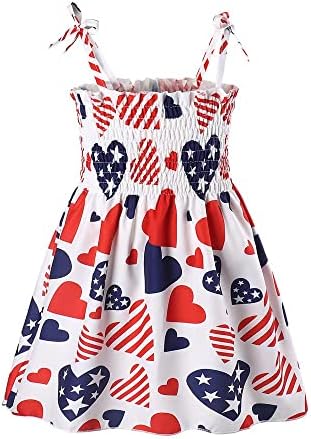 Giglittr Toddler Beable Girls 4 de julho Straps Dress American Flag Star