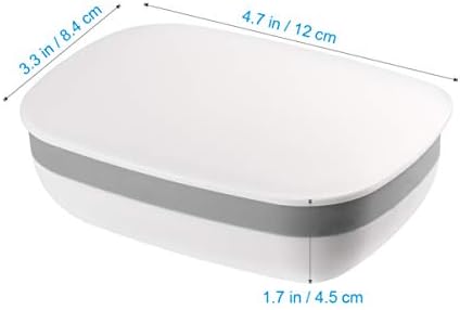 Caixa de sabão de plástico 2PCS 2PCS com tampa, caixa de sabão portátil de viagem branca, recipiente retangular de sabonete