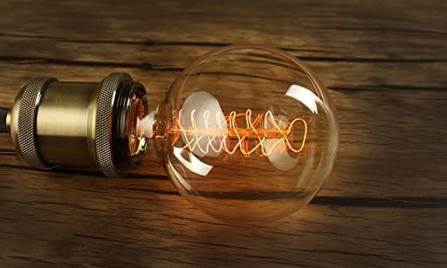 Volcora [6 pacote] Bulbos de Edison vintage com filamento em espiral, 60W Dimmable E26/E27 G95 Globo redonda grande luz