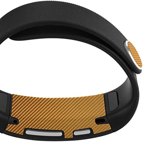 Skinomi Gold Carber Fiber Compation Skin Compatível com Sony Smartband Talk TechSkin com protetor de tela de filme claro anti-bubble