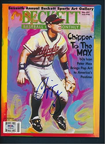 Chipper Jones assinou a revista Autograph PSA/DNA AL88938 - Revistas MLB autografadas