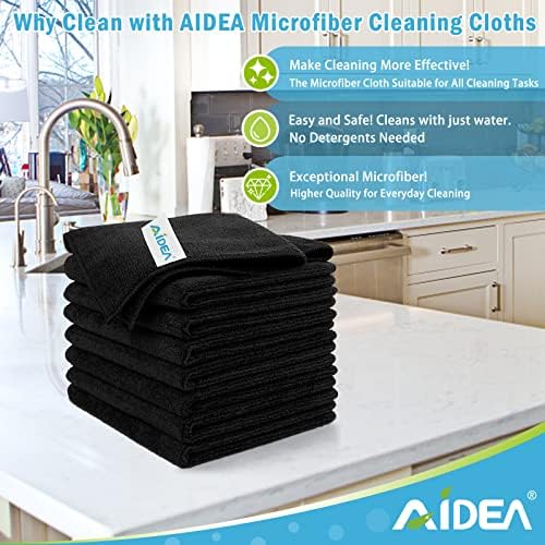 Pano de limpeza de microfibras AIDEA-8PK, toalha de limpeza de microfibra multiuso, panos de limpeza absorventes, pano