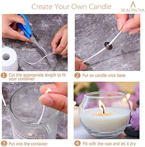 Beadnova Candle Wick Base 100pcs Candle Wick Cilps Guias Sustentador para fabricação de velas e DIY de vela