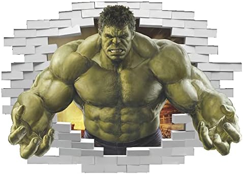 Adesivo de parede de super -herói Crytoron hulk vinil pvc arte infantil decalque decorativo 3d desenho animado adesivo de parede