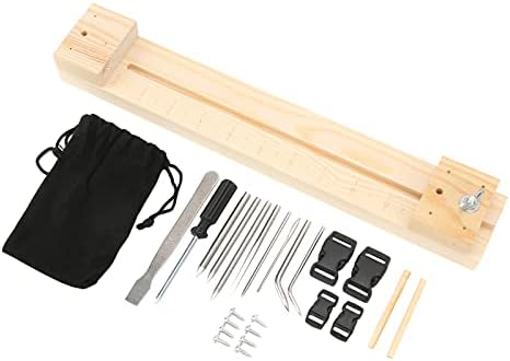 YueCoom Paracord Diy Bracelet Tecling Tool, conjunto de 9 peças Combinação de agulha de aço de estrutura de madeira