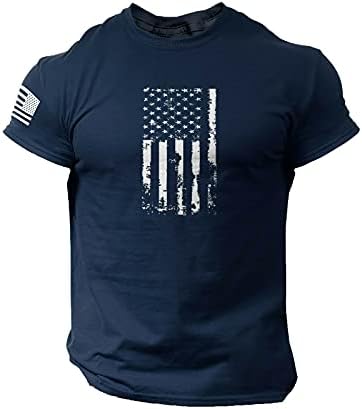 Camiseta de bandeira americana masculina verão casual de manga curta camisetas gráficas impressões tops tops fria muscle workout