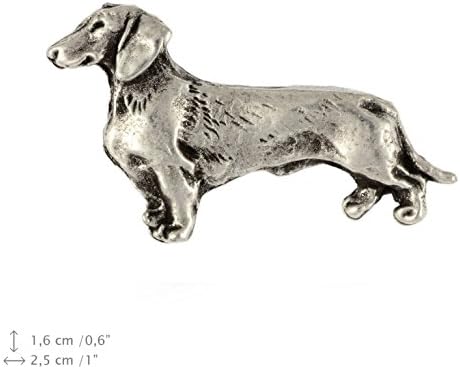Teckel, Dachshund Haired, broche de prata de metal, broche de cachorro, jóias de animais - Artdog