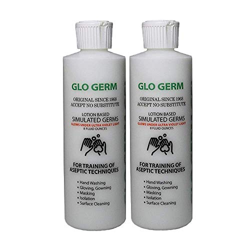 GLO GEL GEL 8 onça de dois pacote duplo pacote GLO Germ Gel - Germes simulados à base de loção de gel - Ajuda a promover