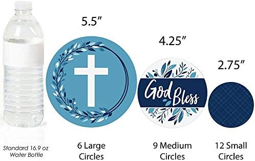 Big Dot of Happiness Blue Elegant Cross - Boy Religious Party Giant Circle Confetti - Decorações de festas - grande confete 27
