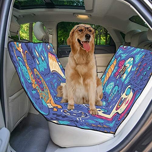 Enevotx Dog Seat Capa personalizada estilo mágico estilo animal impressão fofa capas de assento de carro para cães impermeável