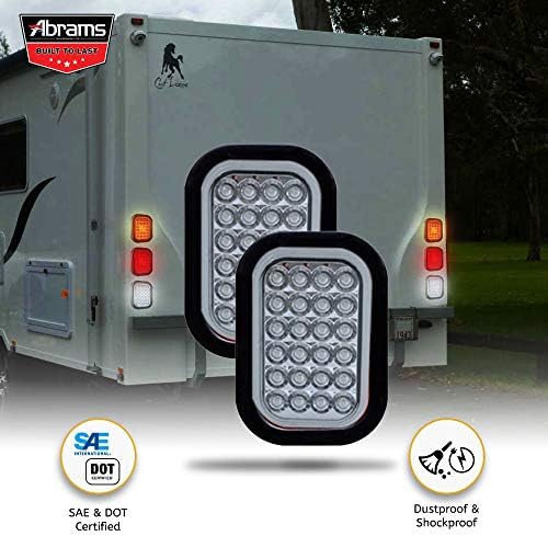 5 x 3 Branco 24 Trailer LED Luz traseira - Caminhão retangular certificado DOT Luzes de volta