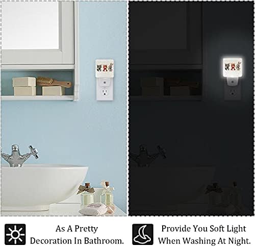 Animais bonitos desenhados Animais LED Night Light, Kids Nightlights for Bedroom Plug in Wall Night Lamp Brilho ajustável