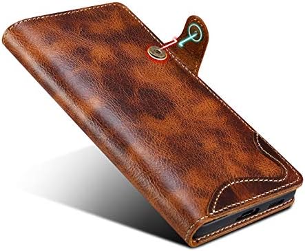 Caso de couro genuíno Gimenohig para Samsung Galaxy S23 Ultra, carteira de bolso de carteira de proteção de proteção de proteção
