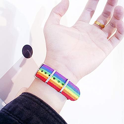 2PCs Bracelets de couro arco -íris Brincos de couro Brincos LGBT Pride Nylon Gay Buckle Pulseira Ajuste Ajusta Pulseira Para