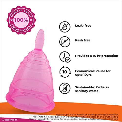 Copo menstrual de Buffo com bolsa de juta, copo reutilizável, ultra macio e flexível, feito com silicone líquido de qualidade