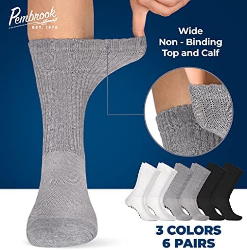 Pembrook extra larga e diabética meias com pacote de alças