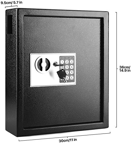 Flexzion Key Gabinete Chave Caixa de trava Montagem de parede com trava digital, slot de depósito keu, 40 cácene de