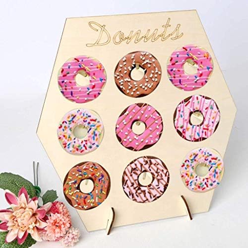 Exibição de rosquinha de Mookeenona 1x, Donut Donut Wall Stand Birthday Sweets Candy Cart Party Wedding Decor