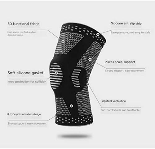 Ccbuy 1 par esportte o protetor de joelho Brace Brace Silicone Knee Pad Basketball Knitball Compressão Elastic Knee Support