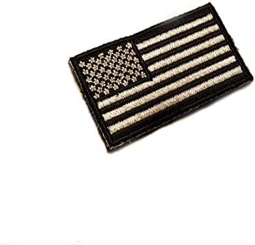 Mini American Flag Patch 2x1 Moral bordado em preto e branco