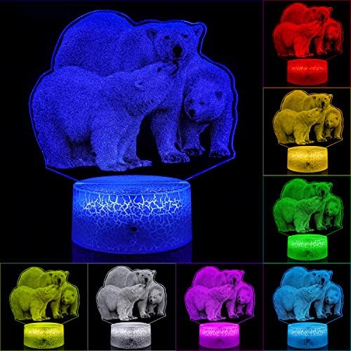 Haimily Led Bear Night Light Bear Gifts Para crianças com toque inteligente e 16 cores remotas Alterando a lâmpada