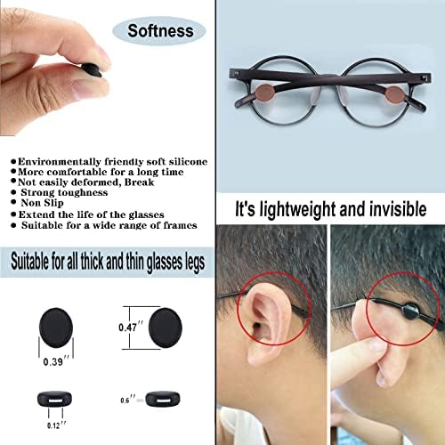 Retentores de óculos de 33pcs, suporte de óculos anti-deslizamentos de silicone premium, confortável retenção de manga