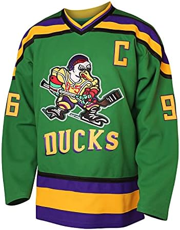 Charlie Conway 96 Mighty Ducks Adam Banks 99 Movie Ice Hockey Jersey