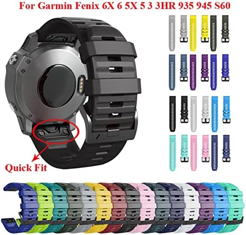 Bandkit 26 22mm Wick Fit Watch Band para Garmin Fenix ​​7 7x 6x 6Pro relógio Silicone Easy Fit Wrist Strap for fenix 5x 5 3 3hr