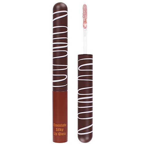 Xiahium Lip Gloss with Stoppers Glato de chocolate Hidratante hidratante hidratante hidratante não pegajoso e efeito de