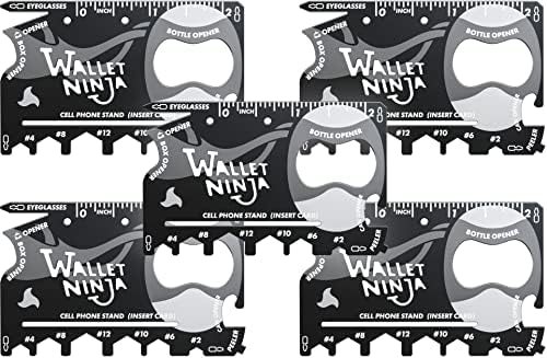 Cartão Ninja Multitool Card-18 em 1 tamanho de cartão de crédito Multi-Tool para reparos rápidos, equipamento de sobrevivência