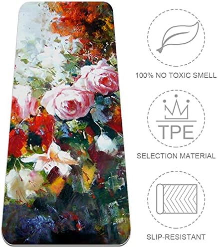 Siebzeh Pintura a óleo Arte Abstract Flowers Premium grossa Yoga Mat ECO Amigável Health & Fitness Non Slip tapete Para todos