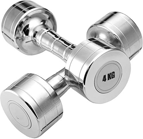 ZXB SHOP PESO DUMBLATE DUMBLATELATELADO Dumbbell 4kg 2 Fitness Sports Muscle Building Man Integrada Bamboo Design Silver Universal