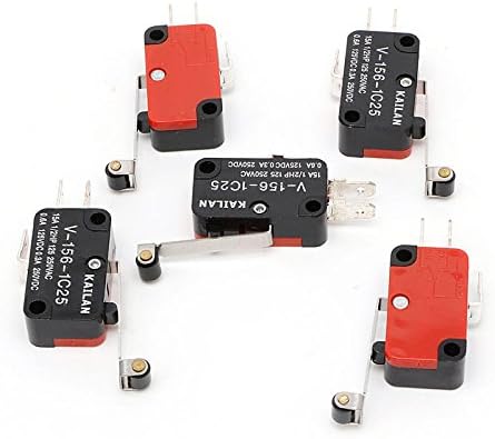 Novo 5pcs lote V-156-1C25 Micro Limit Switch Roller de dobradiça longa Momentary SPDT Snap Ação
