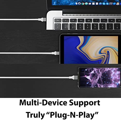 Cabo USB-C/PD 4K HDMI Compatível com o Samsung Galaxy Tab A7 Lite com 2160p completos a 30Hz, cabo de 6 pés/2m [White,