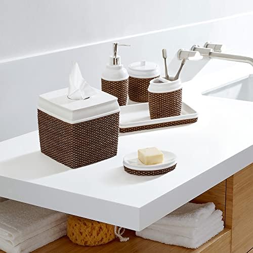 Acessórios para banheiros do Motifeur - Suporte de tecido de resina, caixa de capa de lenço de papel quadrado decorativo