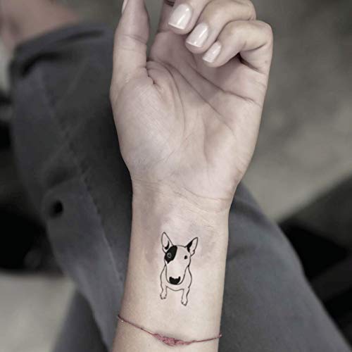 Adesivo de tatuagem temporária do cão bull inglês - ohmytat