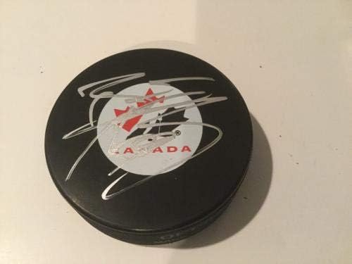 BRADEN HOLTBY ASSISTENDO A Equipe Canadá Hóquei Puck PSA DNA CoA Capitals autografados B - Autografado NHL Pucks